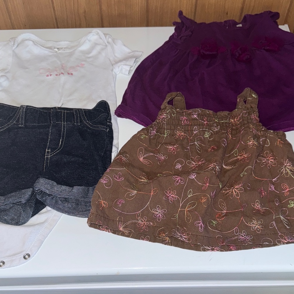 Baby Clothing Set - Purple, White, Black, Brown 4 piece set